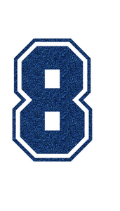 Set Rugnummers van Strijkletters SF Glitter Navy Blue Glitter 423 - afb. 2