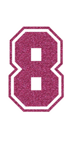 Set Rugnummers van Strijkletters SF Glitter Pink Glitter 457 - afb. 2