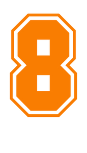 Set Rugnummers van Strijkletters SF Glow in the Dark Oranje - afb. 2