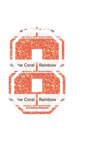 Set Rugnummers van Strijkletters SF Glitter Rainbow Coral Glitter ST - afb. 2