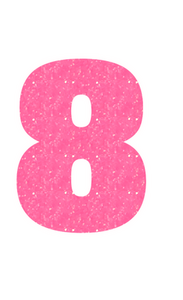 Set Tas nummers Strijkletters Aachen Glitter Neon Pink Glitter 448 - afb. 2