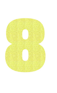 Set Tas nummers Strijkletters Aachen Glitter Neon Yellow Glitter 446 - afb. 2