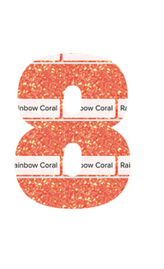 Set Tas nummers Strijkletters Aachen Glitter Rainbow Coral Glitter ST - afb. 2