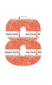 Set Tas nummers Strijkletters Aachen Glitter Rainbow Coral Glitter ST - afb. 2