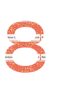 Set Tas nummers Strijkletters Ari Glitter Rainbow Coral Glitter ST - afb. 2