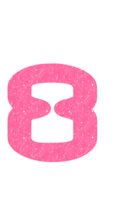Set Tas nummers Strijkletters AX Glitter Neon Pink Glitter 448 - afb. 2