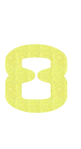 Set Tas nummers Strijkletters AX Glitter Neon geel Glitter - afb. 2