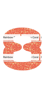 Set Tas nummers Strijkletters AX Glitter Rainbow Coral Glitter ST - afb. 2