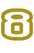 Set Tas nummers Strijkletters Crack Glitter Goud - afb. 2