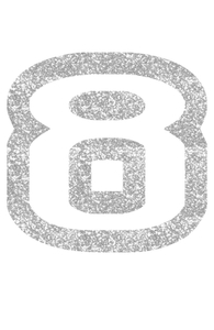 Set Tas nummers Strijkletters Crack Glitter Silver 450 - afb. 2