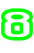 Set Tas nummers Strijkletters Crack Flex Neon Groen - afb. 2