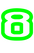 Set Tas nummers Strijkletters Crack Flex Neon Groen - afb. 2