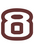 Set Tas nummers Strijkletters Crack Flock Burgundy - afb. 2