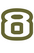 Set Tas nummers Strijkletters Crack Flock Khaki Groen - afb. 2