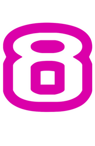 Set Tas nummers Strijkletters Crack Flock Magenta - afb. 2