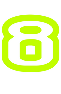 Set Tas nummers Strijkletters Crack Flock Neon Geel - afb. 2