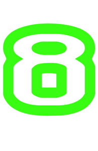 Set Tas nummers Strijkletters Crack Flock Neon Groen - afb. 2
