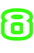 Set Tas nummers Strijkletters Crack Flock Neon Groen - afb. 2