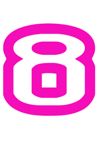 Set Tas nummers Strijkletters Crack Flock Neon Roze - afb. 2