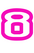Set Tas nummers Strijkletters Crack Flock Neon Roze - afb. 2