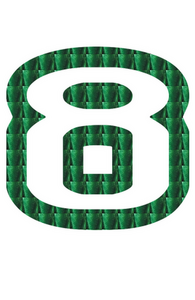 Set Tas nummers Strijkletters Crack Holografische Groen - afb. 2