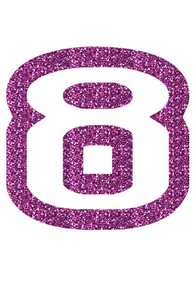 Set Tas nummers Strijkletters Crack Glitter Lavender 428 - afb. 2