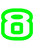 Set Tas nummers Strijkletters Crack Glow in the Dark Groen - afb. 2
