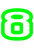 Set Tas nummers Strijkletters Crack Glow in the Dark Groen - afb. 2