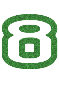 Set Tas nummers Strijkletters Crack Glitter Green Glitter 455 - afb. 2