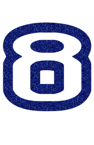 Set Tas nummers Strijkletters Crack Glitter Royal Blue Glitter 489 - afb. 2