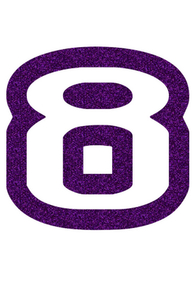 Set Tas nummers Strijkletters Crack Glitter Purple Glitter 424 - afb. 2