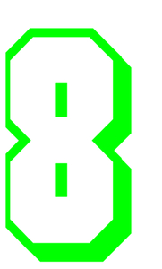 Set Tas nummers Strijkletters Flash Flex Neon Groen - afb. 2