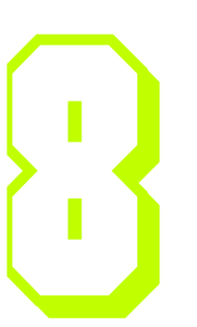 Set Tas nummers Strijkletters Flash Flock Neon Geel - afb. 2