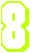Set Tas nummers Strijkletters Flash Flock Neon Geel - afb. 2