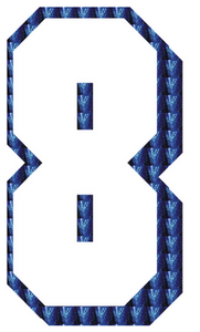 Set Tas nummers Strijkletters Flash Holografische Blauw - afb. 2