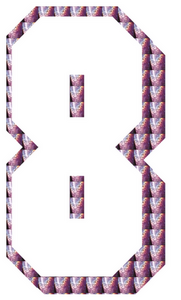 Set Tas nummers Strijkletters Flash Holografische Roze - afb. 2