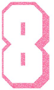 Set Tas nummers Strijkletters Flash Glitter Medium Pink - afb. 2