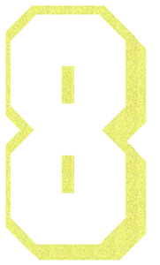 Set Tas nummers Strijkletters Flash Glitter Neon geel Glitter - afb. 2