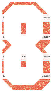 Set Tas nummers Strijkletters Flash Glitter Rainbow Coral Glitter ST - afb. 2