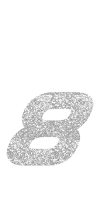 Set Tas nummers Strijkletters Pep Glitter Silver 450 - afb. 2