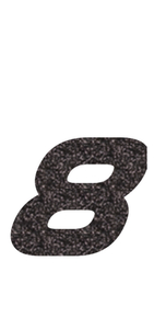 Set Tas nummers Strijkletters Pep Glitter Black Glitter 458 - afb. 2