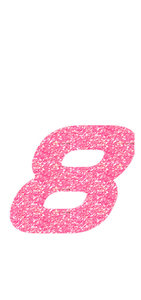 Set Tas nummers Strijkletters Pep Glitter Medium Pink - afb. 2