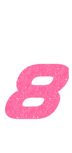 Set Tas nummers Strijkletters Pep Glitter Neon Pink Glitter 448 - afb. 2