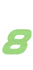 Set Tas nummers Strijkletters Pep Glitter Neon Green Glitter 447 - afb. 2