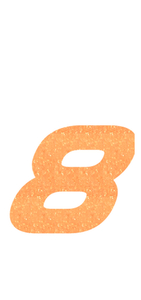 Set Tas nummers Strijkletters Pep Glitter Neon Orange Glitter 449 - afb. 2