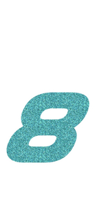 Set Tas nummers Strijkletters Pep Glitter Sky Bleu Glitter 445 - afb. 2