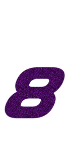 Set Tas nummers Strijkletters Pep Glitter Purple Glitter 424 - afb. 2