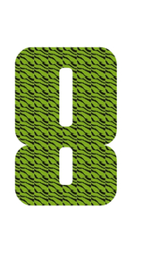 Set Tas nummers Strijkletters Pum Design Zebra Groen - afb. 2