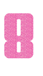 Set Tas nummers Strijkletters Pum Glitter Holo Pink - afb. 2