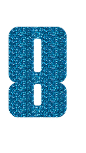 Set Tas nummers Strijkletters Pum Glitter Blue - afb. 2